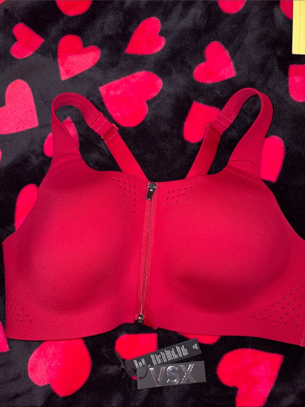 VSX 38B VICTORIAS SECRET zip up sports bra front closure workout activewear gym